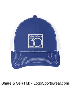 30th Anniversary Trucker Hat - Patriot Blue/White Design Zoom