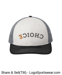 CHOICE Trucker Hat - White/Black/Gray Design Zoom